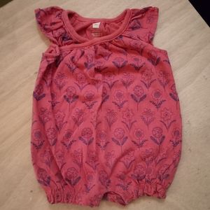 NWOT 3-6m Tea Pink with Purple Floral Design Onesie